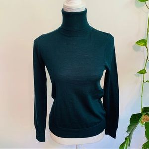 J. Crew Forest Green Turtle Neck Merino Wool - XS
